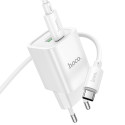 Hoco C149A Incarcator Retea + Cablu USB-C, 1m, PD20W, 1xUSB-C, 1xUSB-A, White