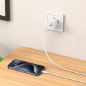 Hoco C149A Incarcator Retea + Cablu USB-C, 1m, PD20W, 1xUSB-C, 1xUSB-A, White