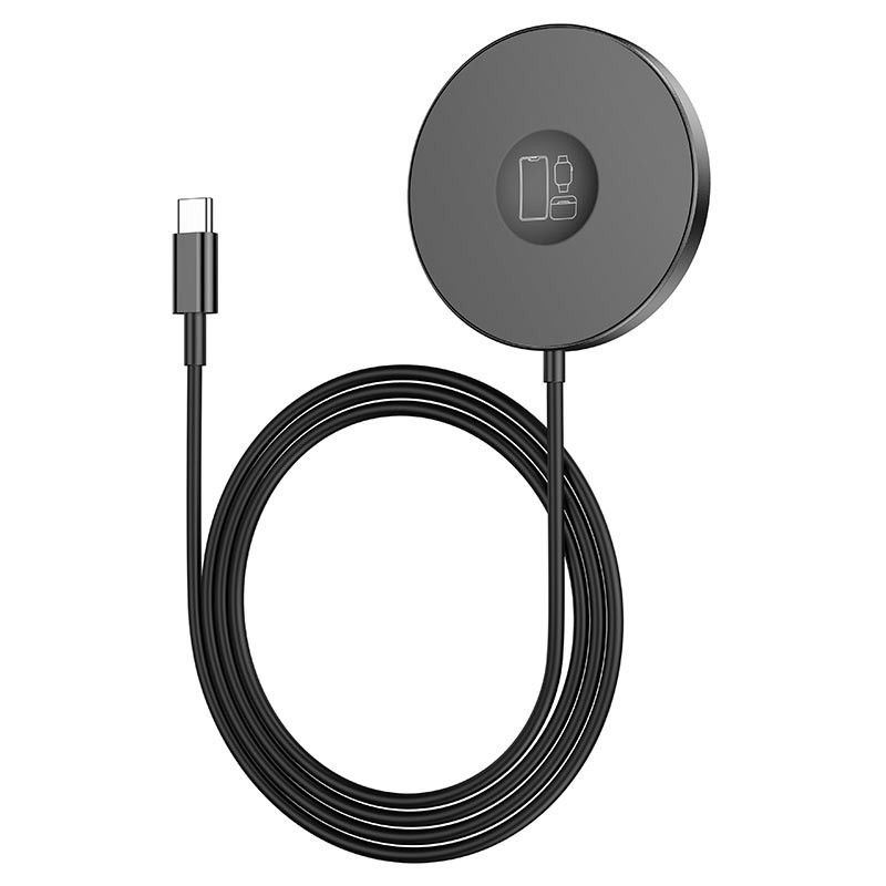 Hoco CW41 Incarcator Wireless, MagSafe, 15W, Qi Charging, Magnetic, 3 in 1, Black