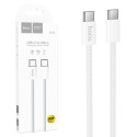 Hoco Cablu Date si Incarcare, USB-C, PD60W, QC3.0, 3A, Braided, 1m, White