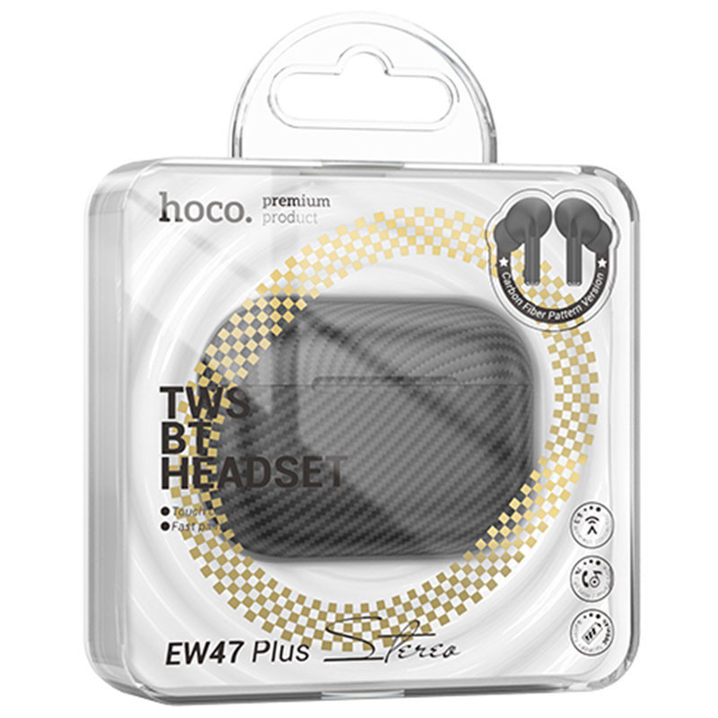 Hoco EW47 Plus - Casti Wireless, Ear Buds, BT 5.3, In-Ear, 200h Stand-By Carbon Design, 350mAh | Blue