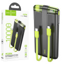 Hoco J127A PowerBank, mini-cabluri USB-C Lightning x 20W, 5V, 2A, 10000mAh, Display LED, Mecha Dual, Black