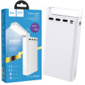 Hoco J62 Baterie Externa, 3xUSB-A, Wireless Charging, lampa LED, 30.000 MAh, White