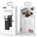 XO Baterie Externa + Cabluri 4in1, USB-A/USB-C/microUSB/Lightning, afisaj LED, 10.000mAh, Black