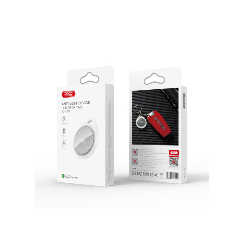 XO Dispozitiv tip AirTAG, anti-pierdere, compatibil functie FindMy MFI, WHITE
