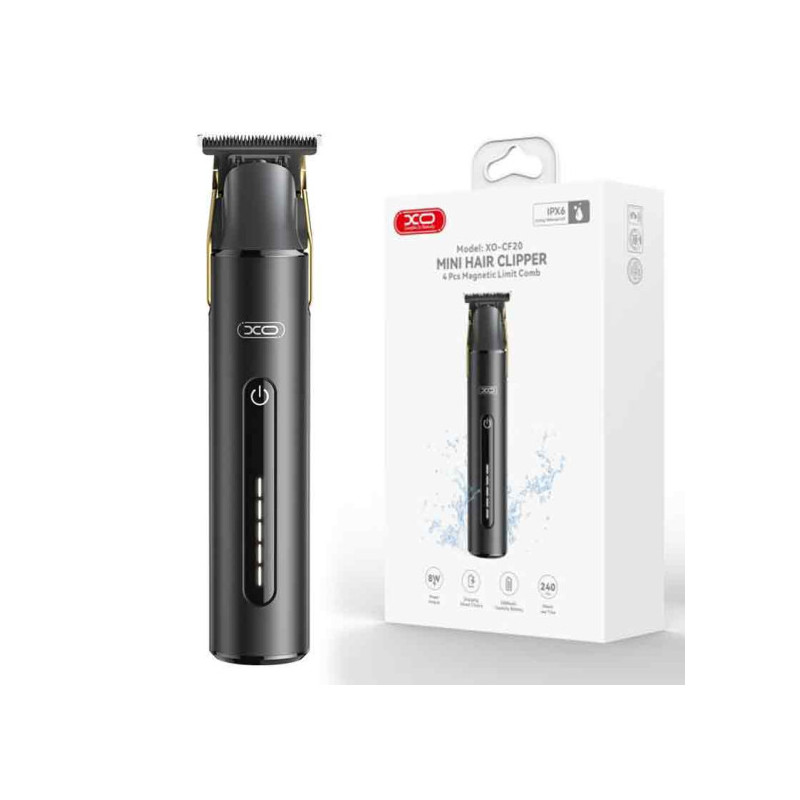 XO  Aparat Trimmer Barba / Par, portabil, 8W, 2000mAh, Smart Electro, Black