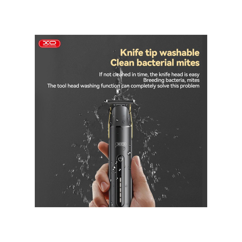XO  Aparat Trimmer Barba / Par, portabil, 8W, 2000mAh, Smart Electro, Black