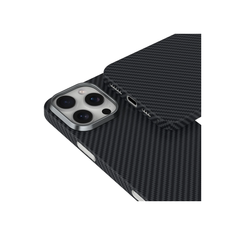 Husa Kevlar » iPhone 16 Pro, Aramid Fiber, MagSafe UltraThin, Black