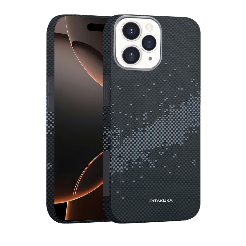 Husa Aramid PTK » iPhone gen 16 , Kevlar Fiber, cu MagSafe, Splash GRAY